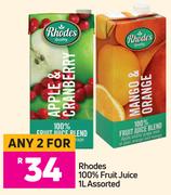 Rhodes 100% Fruit Juice Assorted-For Any 2 x 1Ltr