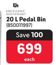 Excellent Houseware Pedal Bin 850011997-20Ltr Each