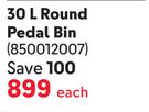 Excellent Houseware Round  Pedal Bin 850012007-30Ltr Each