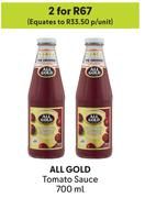 All Gold Tomato Sauce-For 2 x 700ml