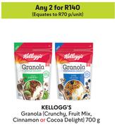 Kellogg's Granola (Crunchy, Fruit Mix, Cinnamon Or Cocoa Delight)-For 2 x 700g