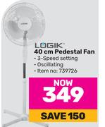 Logik 40cm Pedestal Fan 