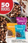 Food Lover's Nuggles Shortcake, Raisins Or Peanuts Coated In Chocolate-125g/150g
