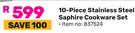 Tissolli 10 Piece Stainless Steel Saphire Cookware Set