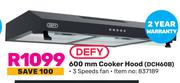 Defy 600mm Cooker Hood DCH60B