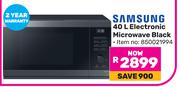 Samsung 40L Electronic Microwave Black