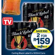 Carling Black Label Cans-2 x 6 x 500ml