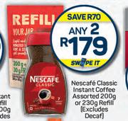 Nescafe Classic Instant Coffee Assorted 200g Or 230g Refill-Any 2