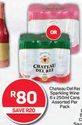 Chateau Del Rei Sparkling Wine Cans Assorted-6 x 250ml Per Pack