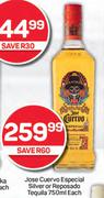Jose Cuervo Especial Silver Or Reposado Tequila-750ml Each