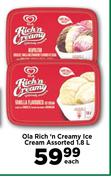 Ola Rich n Creamy Ice Cream Assorted-1.8L Each