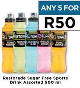 Restorade Sugar Free Sports Drink Assorted-For Any 5 x 500ml