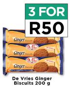 De Vries Ginger Biscuits-For 3 x 200g