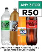 Coca-Cola Range Assorted (Excl Original Less Sugar)-For Any 3 x 2.25Ltr