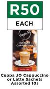 Cuppa JO Cappuccino Or Latte Sachets Assorted-10's Pack