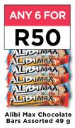 Alibi Max Chocolate Bars Assorted-For Any 6 x 49g