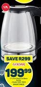 Goldair 1.7Ltr Glass Cordless Kettle GGK-1800