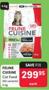 Feline Cuisine Cat Food All Variants-4Kg Each