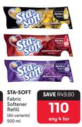 Sta Soft fabric Softener Refill All Variants-For Any 4 x 500ml
