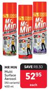 Mr Min Multi Surface Aerosol All Variants-400ml Each