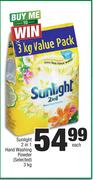 Sunlight 2 In 1 Hand Washing Powder (Selected)-3Kg Each