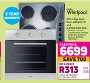 Whirlpool 60cm Eye Level Oven AKP459/LX & 4 Plate Solid Hob