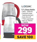 Logik 1.7L Glass Kettle-Each