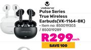 Volkano Pulse Series True Wireless Earbuds VK-1164-BK 850019303/850019289