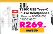 JBL T310C USB Type-C In Ear Headphones 850014053/850014507