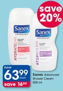 Sanex Advanced Shower Cream-500ml Each