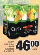 Cappy Fruit Juice Blend (Selected)-6 x 330ml Each