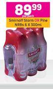 Smirnoff Storm Or Pine NRBs-6 x 300ml Per Pack