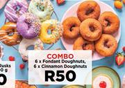 6 x Fondant Doughnuts, 6 x Cinnamon Doughnuts-Combo