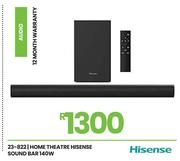 Hisense 140W Home Theatre Sound Bar 23-822