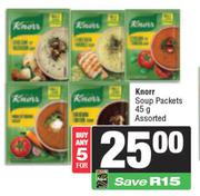 Knorr Soup Packets Assorted-For 5 x 45g