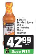 Nando's Peri Peri Sauce 250ml Or Peri Naise 265g-Each