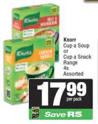 Knorr Cup A Soup Or Cup A Snack Range Assorted-4s Per Pack