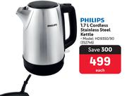 Philips 1.7L Cordless Stainless Steel Kettle HD9350/90