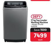 Defy 17Kg Top Loader Washing Machine DTL153