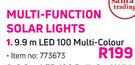 Multi Function 9.9m LED 100 Multi Colour Solar Light