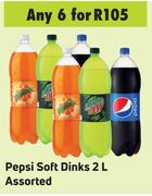 Pepsi Soft Drink Assorted-For Any 6 x 2L