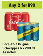 Coca Cola Original Schweppes Assorted-For Any 2 x 6 x 200ml