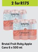 Brutal Fruit Ruby Apple Cans-For 2 x 6 x 500ml