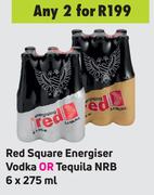 Red Square Energiser Vodka Or Tequila NRB-For 2 x 6 x 275ml