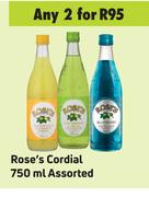 Rose's Cordial Assorted-For Any 2 x 750ml