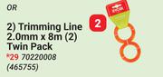 Ryobi Trimming Line 2.0mm x 8m (2) Twin Pack