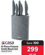 Casa 6 Piece Firenze Knife Block Set-Per Set