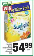 Sunlight 2 In 1 Hand Washing Powder (Selected)-3Kg Each