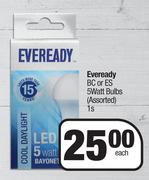 Eveready BC Or ES 5 Watt Bulbs Assorted-Each