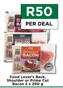 Food Lover's Back Shoulder Or Prime Cut Bacon-2 x 200g Per Deal